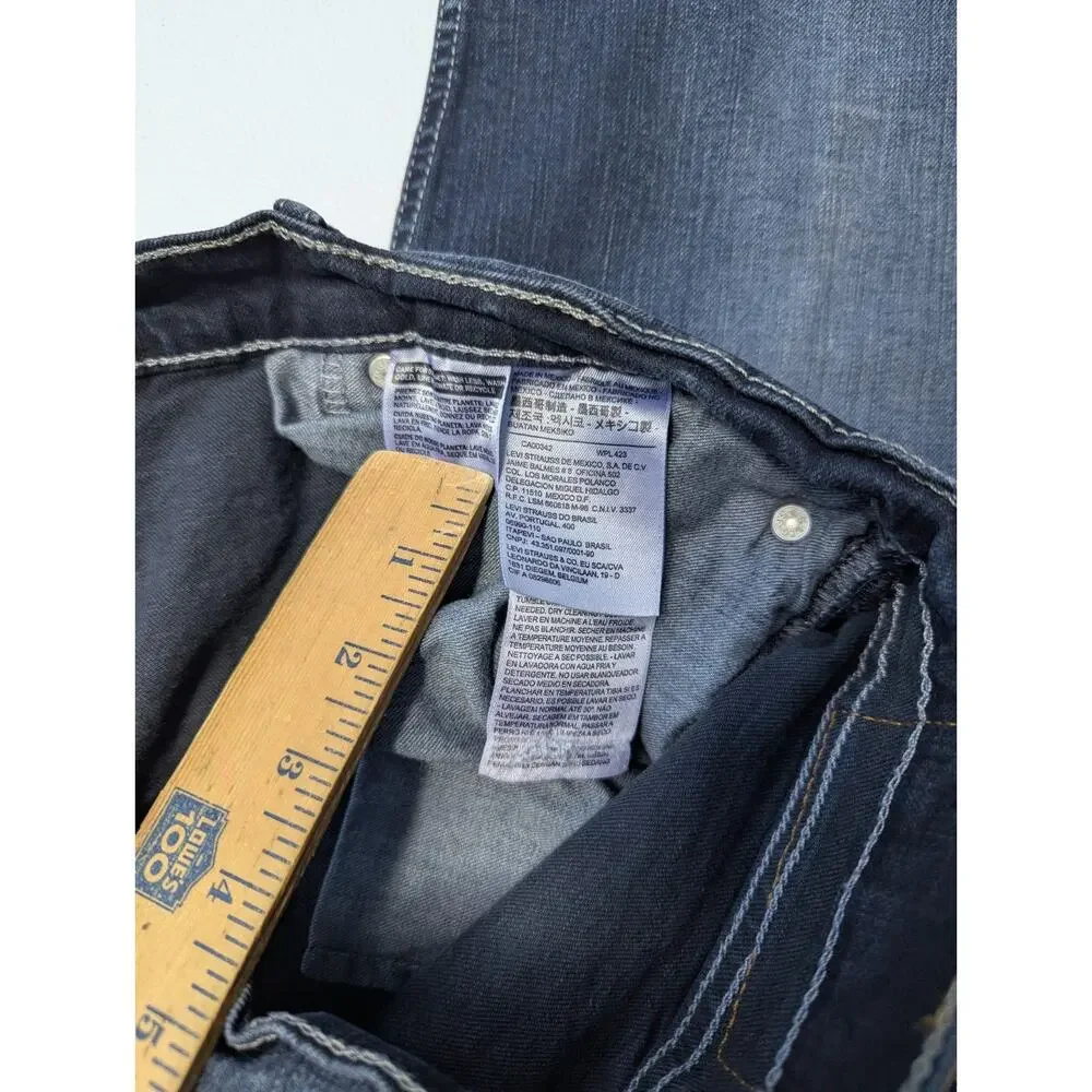 Mens Levi's 505 Regular Fit Jeans 38x32 Blue Medium Dark Wash Straight Leg